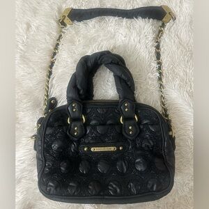 Juicy Couture Vintage 2010” Rare Black Quilted Glitter Shoulder Bag
